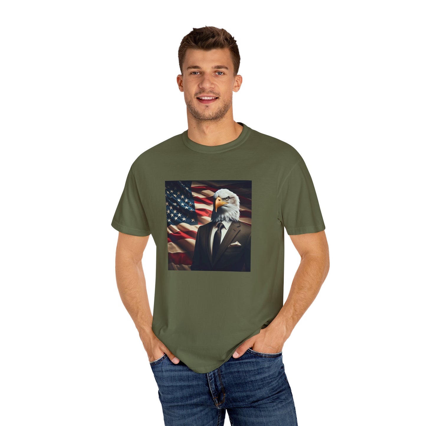 USA Means Business! Unisex Garment-Dyed Tee for Independence Day