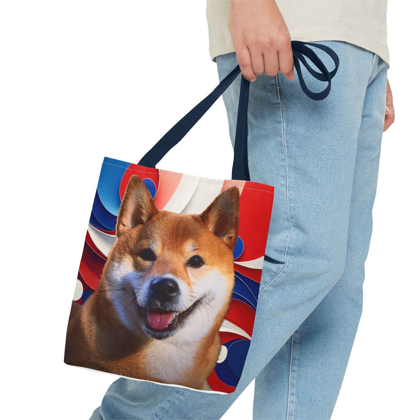 Shiba Inu Tote Bag - Patriotic Red White and Blue Design