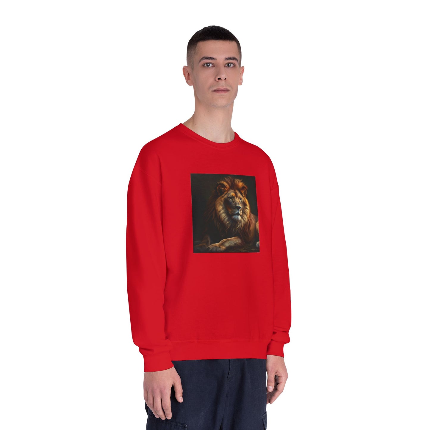 Majestic Lion Unisex Crewneck Sweatshirt - Cozy Animal Print Apparel
