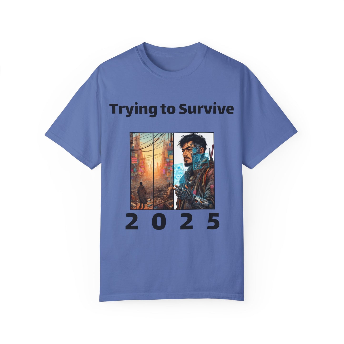 Survival Mode Unisex T-shirt, Trying to Survive 2025, Comic Book Style Tee, Bold Tee Shirt, Men's Women's Shirt