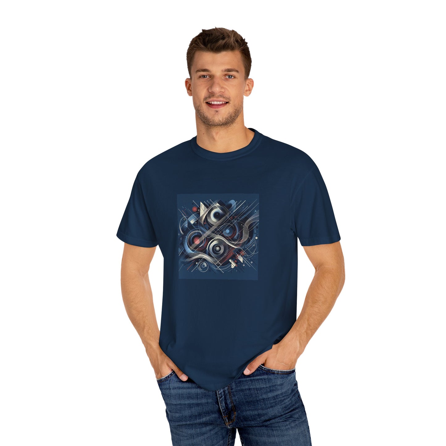 Vibrant Graphic Unisex Garment-Dyed T-Shirt - Cool Modern Art Design