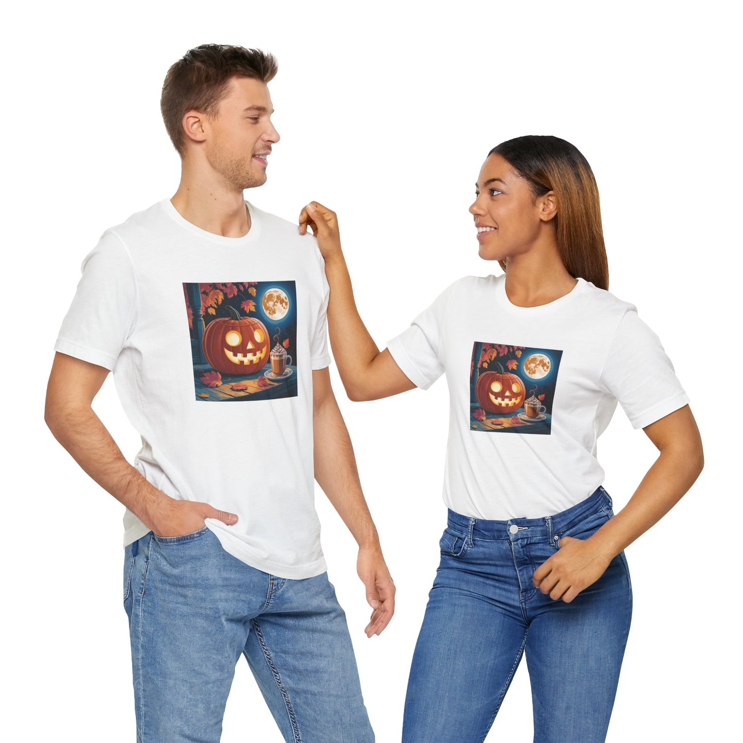 Fall In Love With Fall, Unisex Fall T-Shirt, Halloween Shirt, Cozy Fall Apparel, Seasonal Graphic Tee, Pumpkin Spice Tee