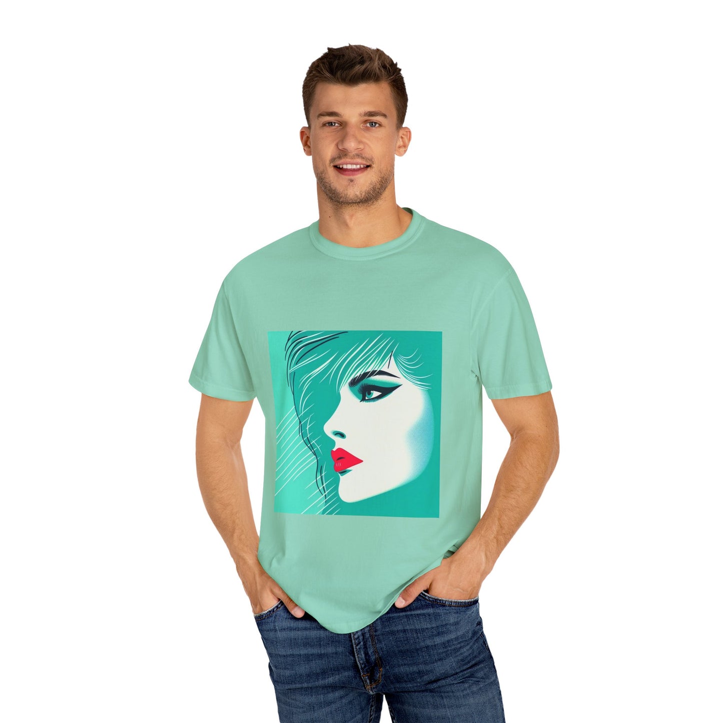 Vintage Lady Portrait T-shirt, 1980s Art Style, Retro Graphic Tee, Unisex Graphic Tee, Hipster Fashion Shirt