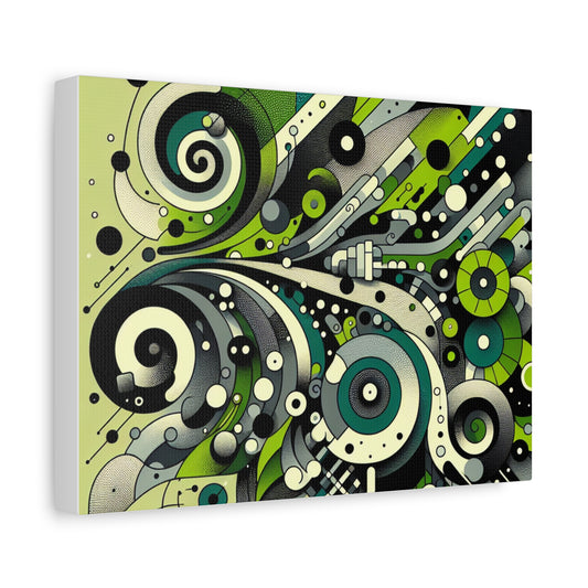 Abstract Art Canvas Print, Modern Home Decor, Wall Art for Living Room, Unique Gift Idea, Green Swirls Design