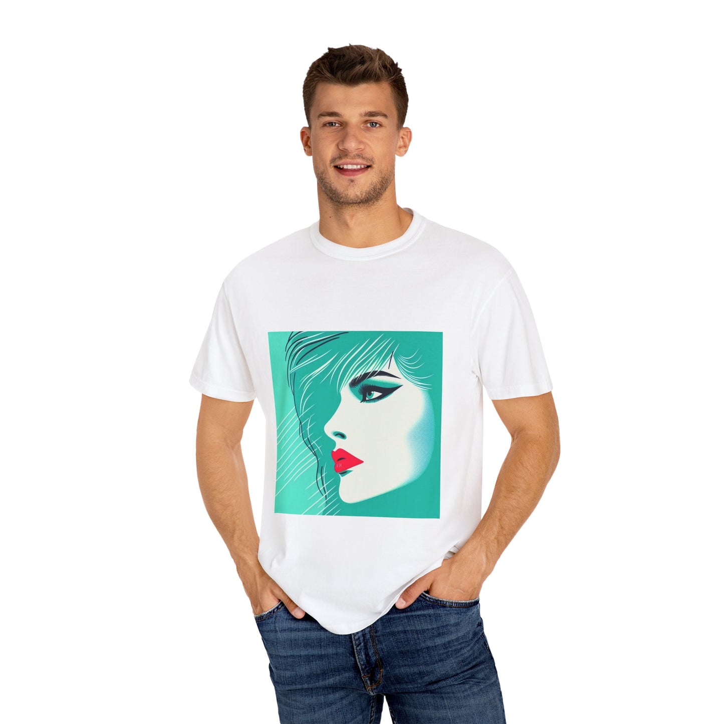Vintage Lady Portrait T-shirt, 1980s Art Style, Retro Graphic Tee, Unisex Graphic Tee, Hipster Fashion Shirt