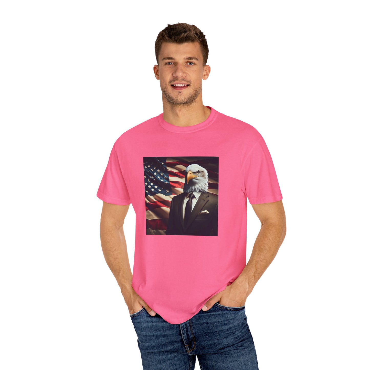 USA Means Business! Unisex Garment-Dyed Tee for Independence Day