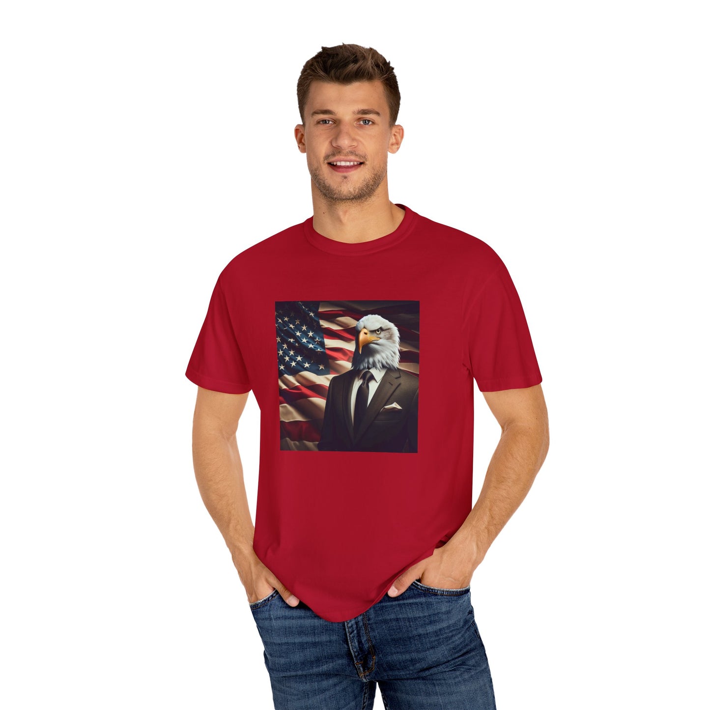 USA Means Business! Unisex Garment-Dyed Tee for Independence Day