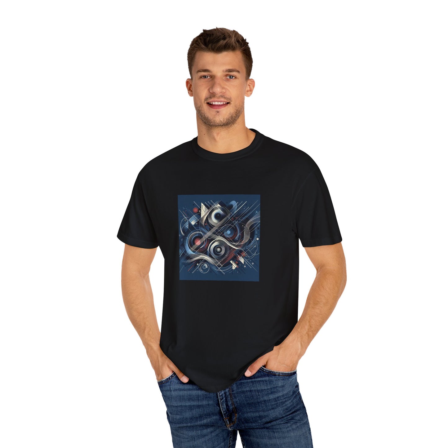 Vibrant Graphic Unisex Garment-Dyed T-Shirt - Cool Modern Art Design