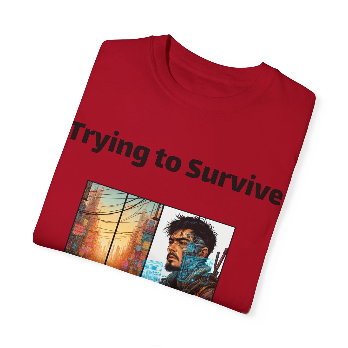 Survival Mode Unisex T-shirt, Trying to Survive 2025, Comic Book Style Tee, Bold Tee Shirt, Men's Women's Shirt