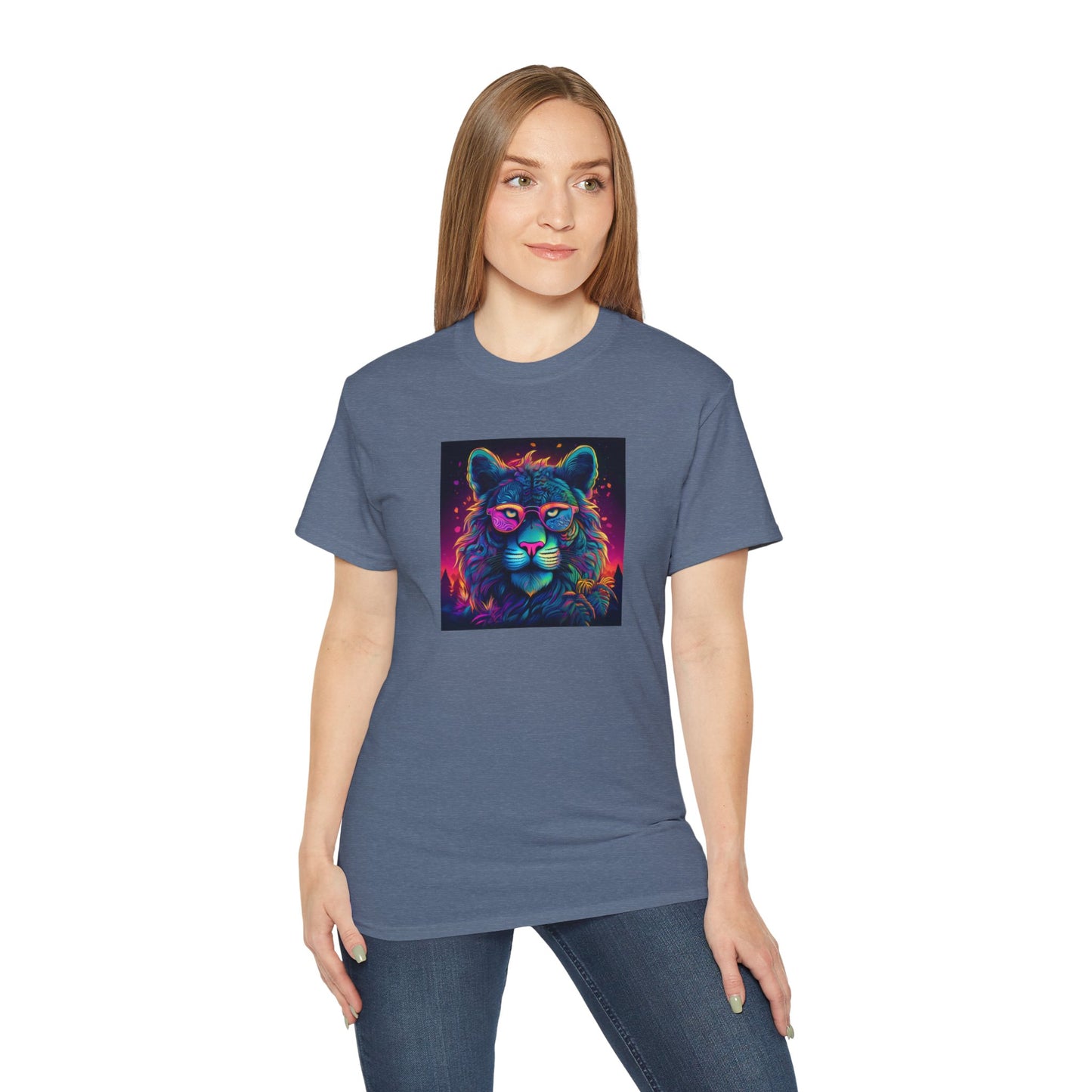 90's Style Colorful Lion Graphic Ultra Cotton Tee - Vibrant and Fun Wear