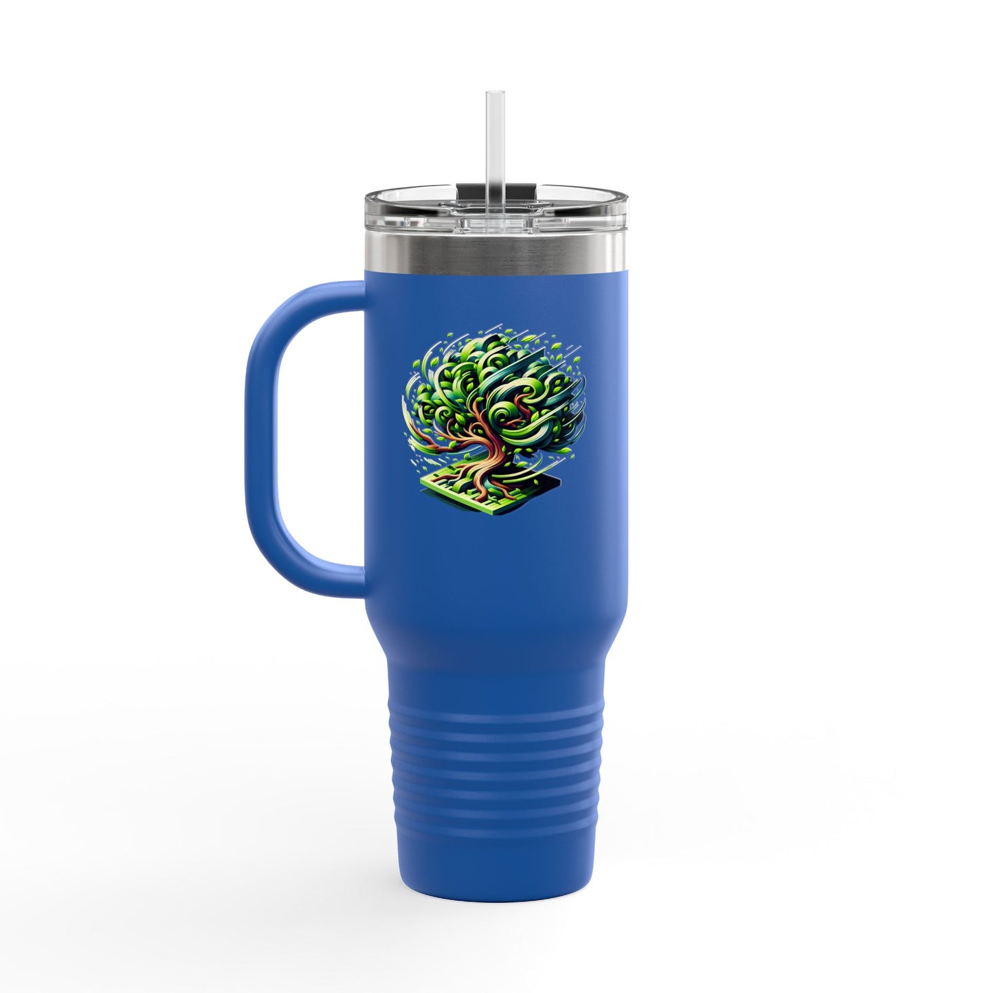 Eco-Friendly Insulated Travel Mug - 40oz with Whimsical Tree Design