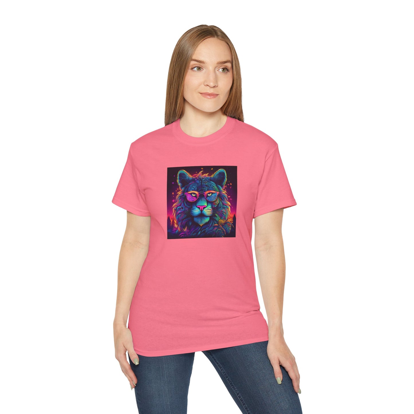 90's Style Colorful Lion Graphic Ultra Cotton Tee - Vibrant and Fun Wear