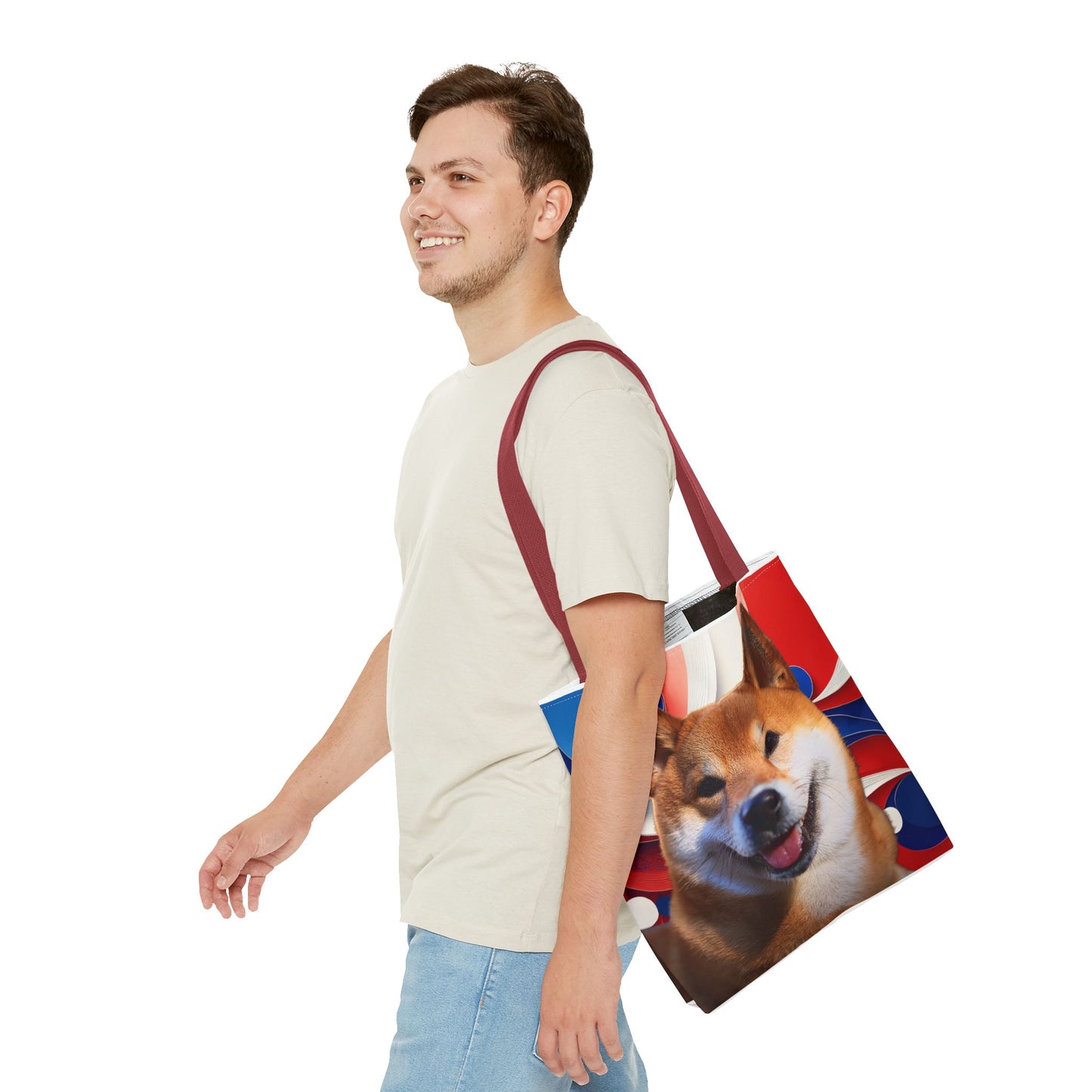 Shiba Inu Tote Bag - Patriotic Red White and Blue Design