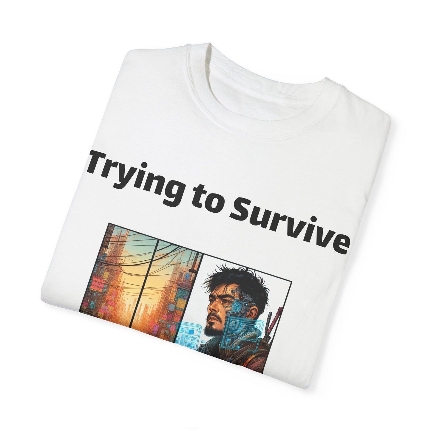Survival Mode Unisex T-shirt, Trying to Survive 2025, Comic Book Style Tee, Bold Tee Shirt, Men's Women's Shirt