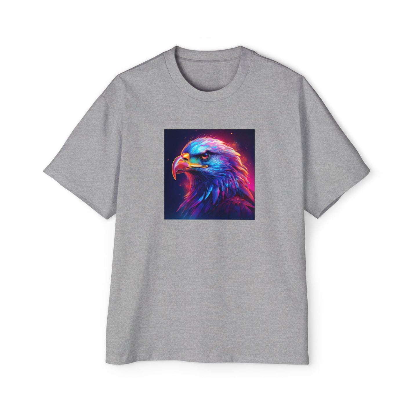 Neon Retro Vibrant Eagle Graphic Oversized Tee for Men