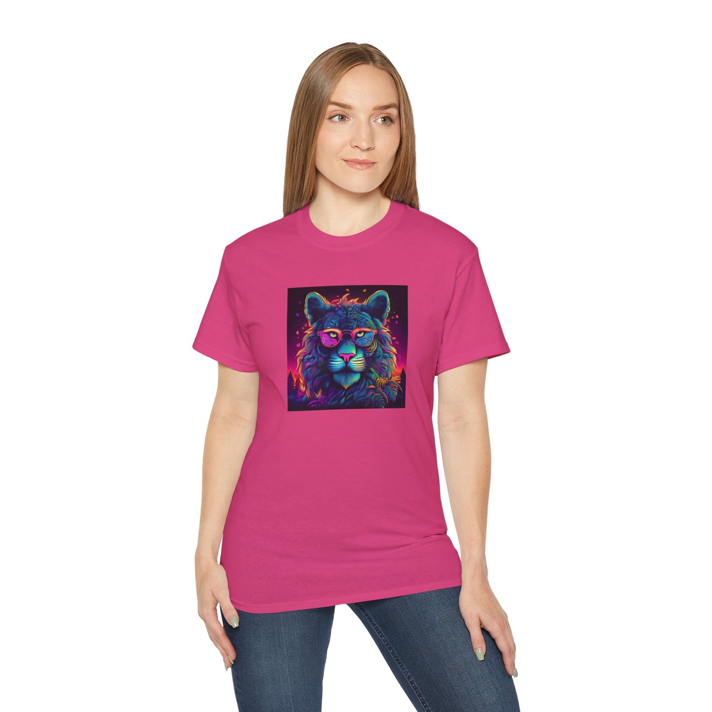 90's Style Colorful Lion Graphic Ultra Cotton Tee - Vibrant and Fun Wear