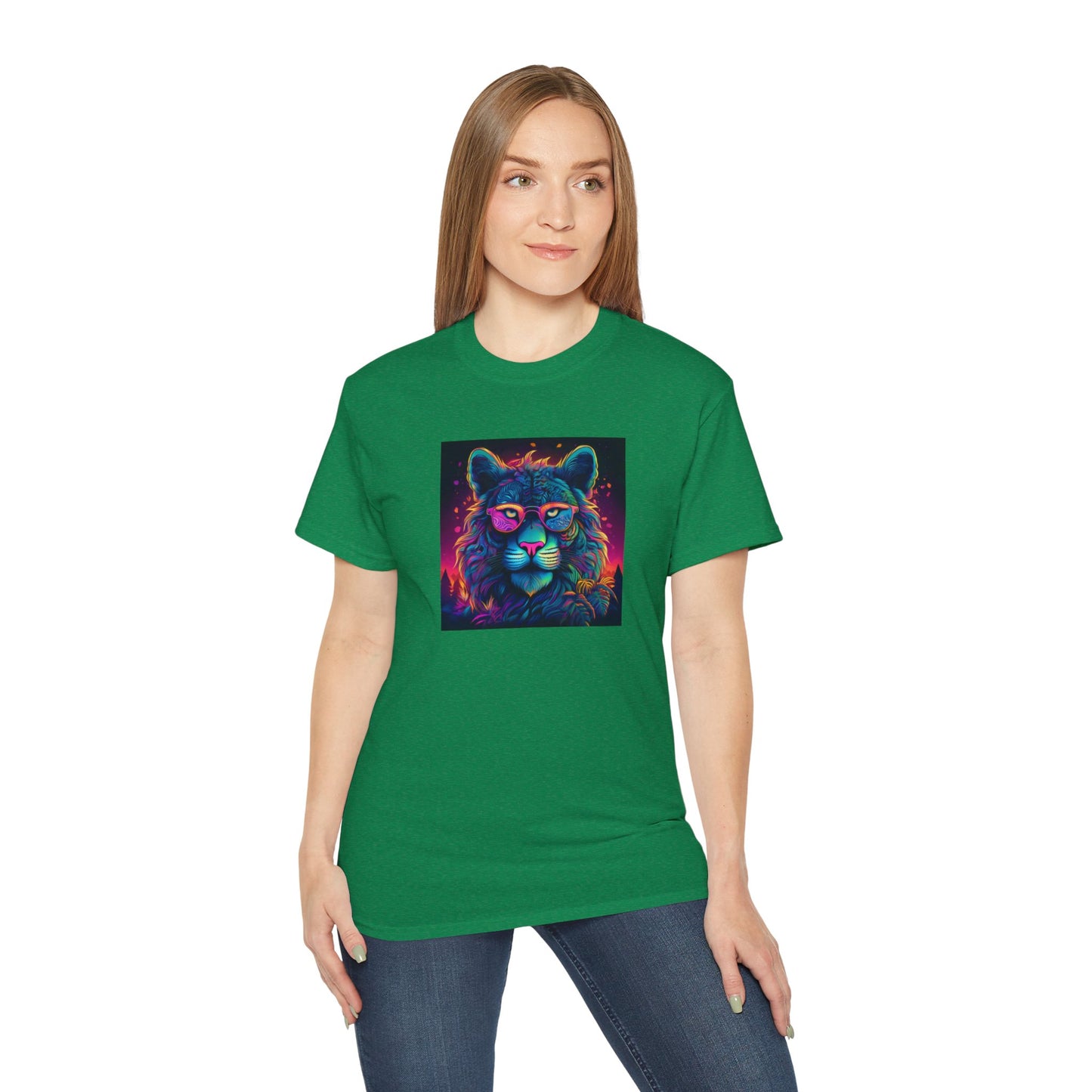 90's Style Colorful Lion Graphic Ultra Cotton Tee - Vibrant and Fun Wear