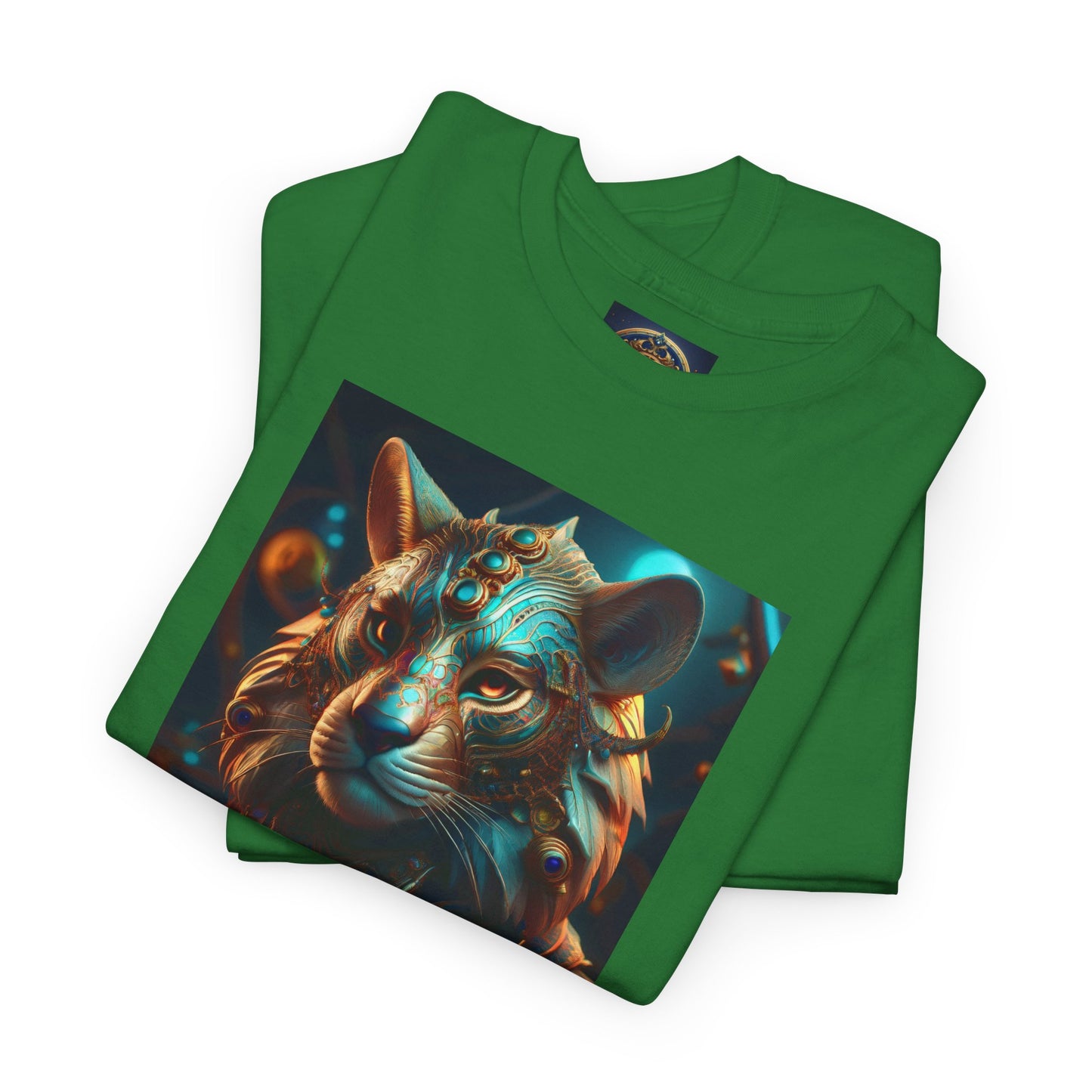 Unique Lion Art Unisex Heavy Cotton Tee - Statement Graphic T-Shirt for Animal Lovers