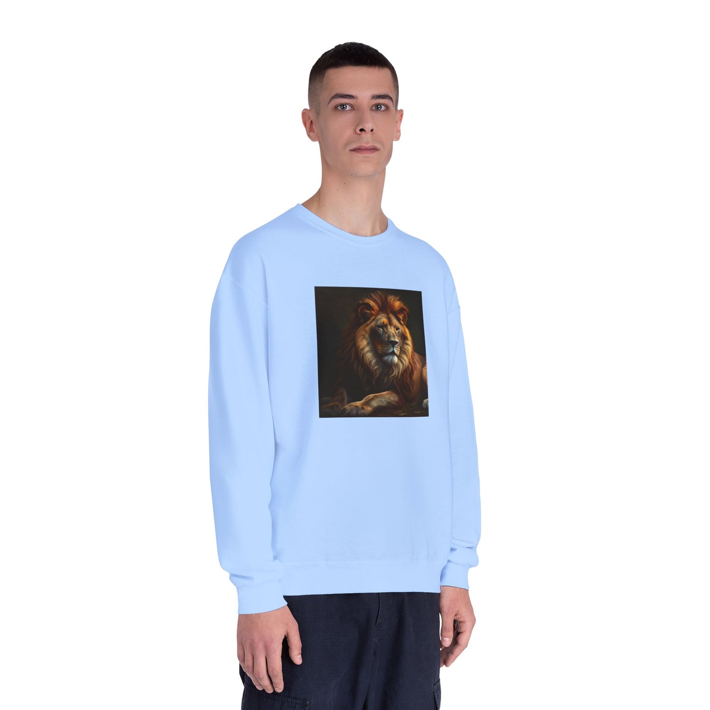 Majestic Lion Unisex Crewneck Sweatshirt - Cozy Animal Print Apparel