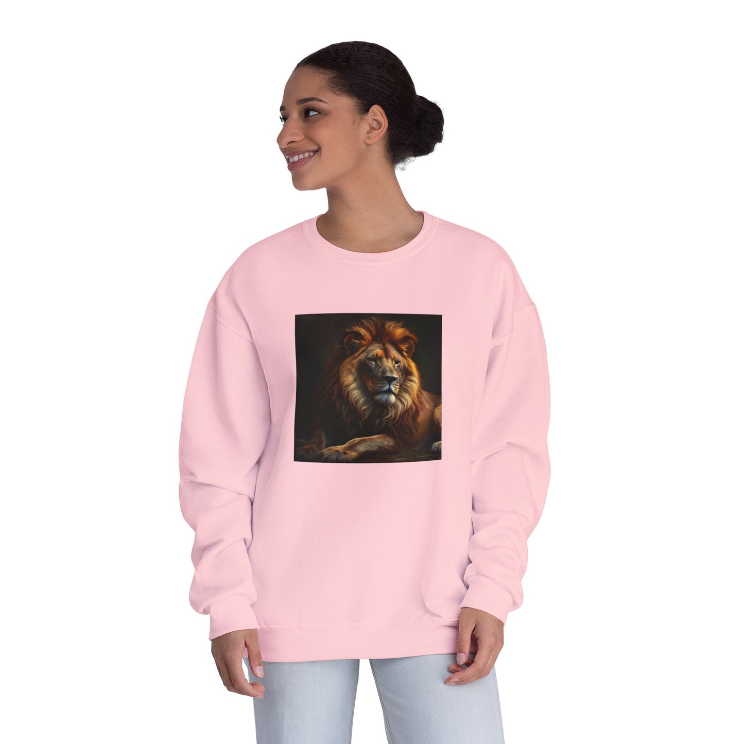 Majestic Lion Unisex Crewneck Sweatshirt - Cozy Animal Print Apparel