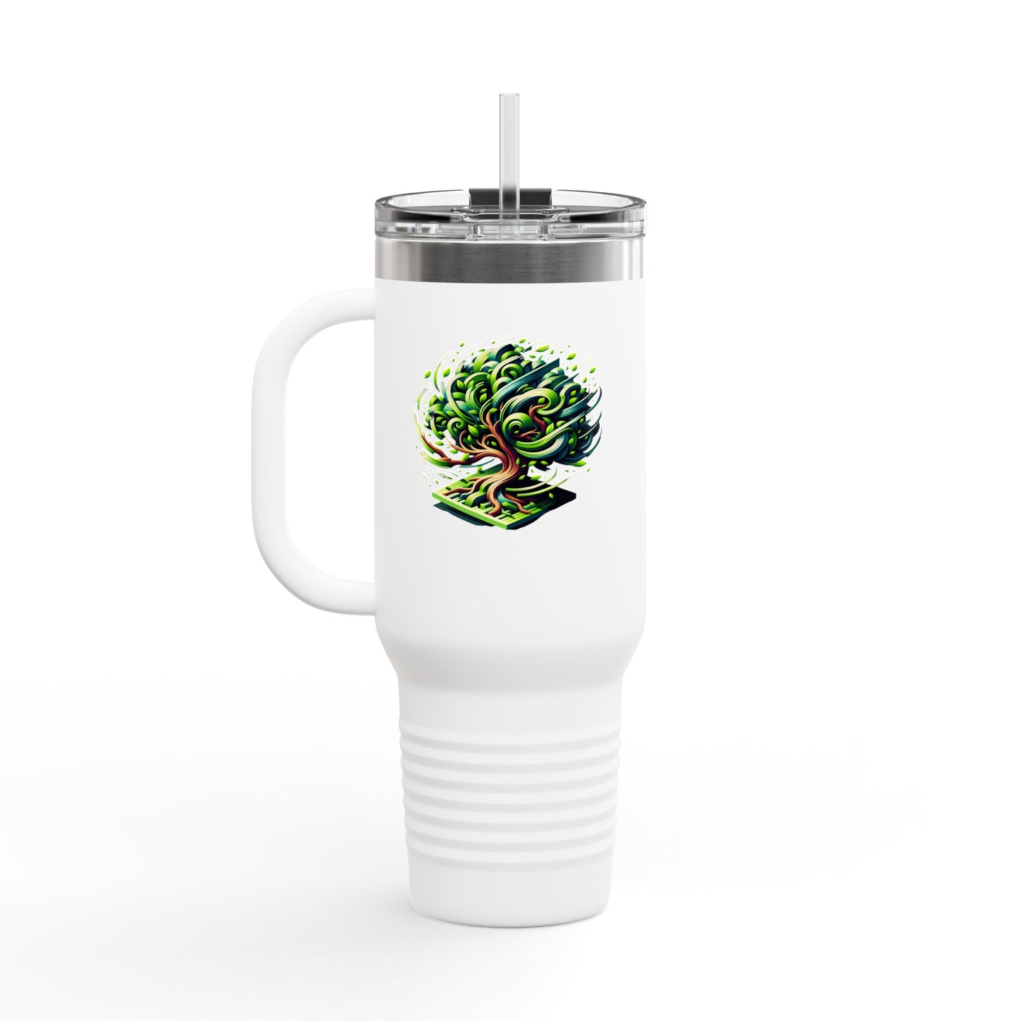 Eco-Friendly Insulated Travel Mug - 40oz with Whimsical Tree Design