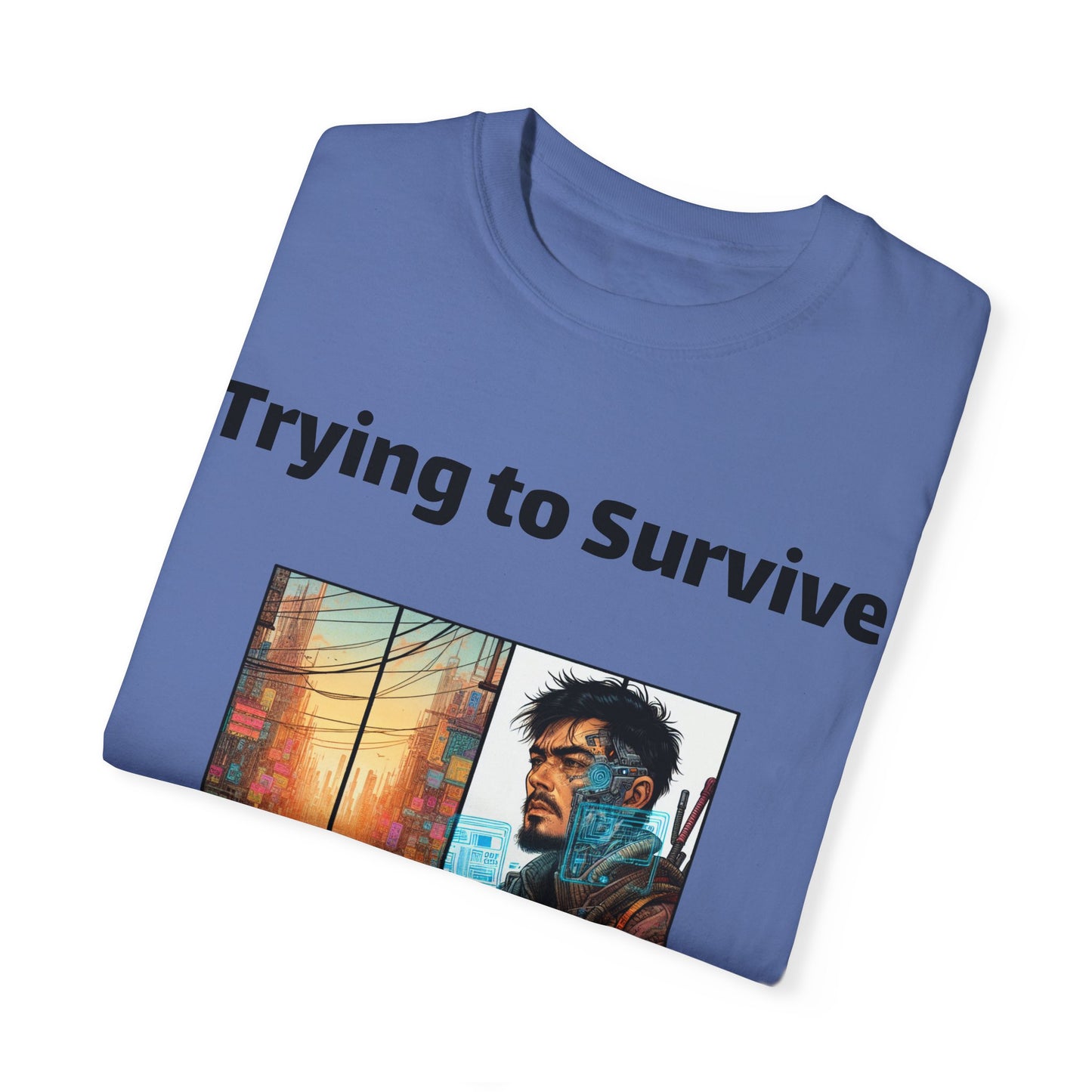 Survival Mode Unisex T-shirt, Trying to Survive 2025, Comic Book Style Tee, Bold Tee Shirt, Men's Women's Shirt