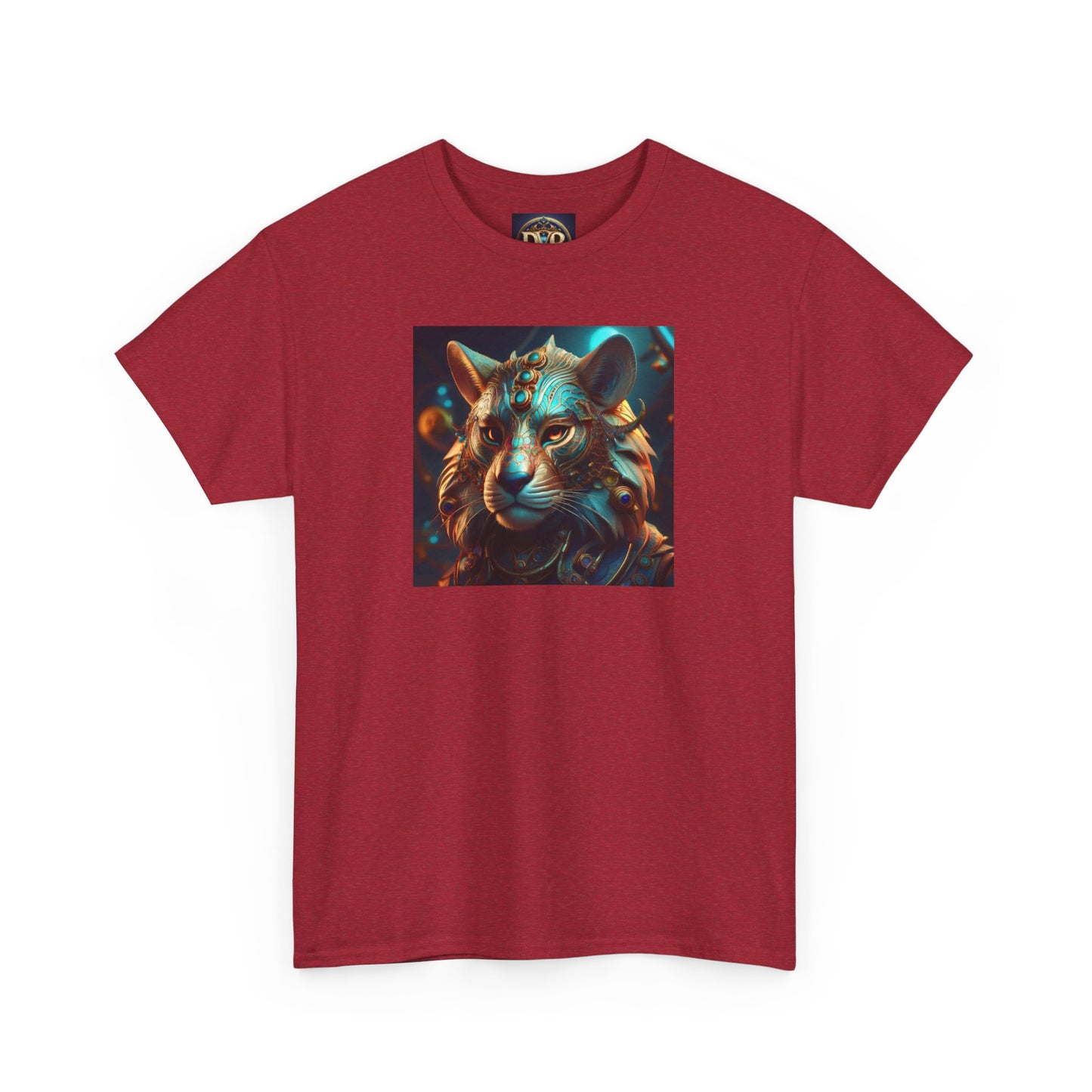 Unique Lion Art Unisex Heavy Cotton Tee - Statement Graphic T-Shirt for Animal Lovers