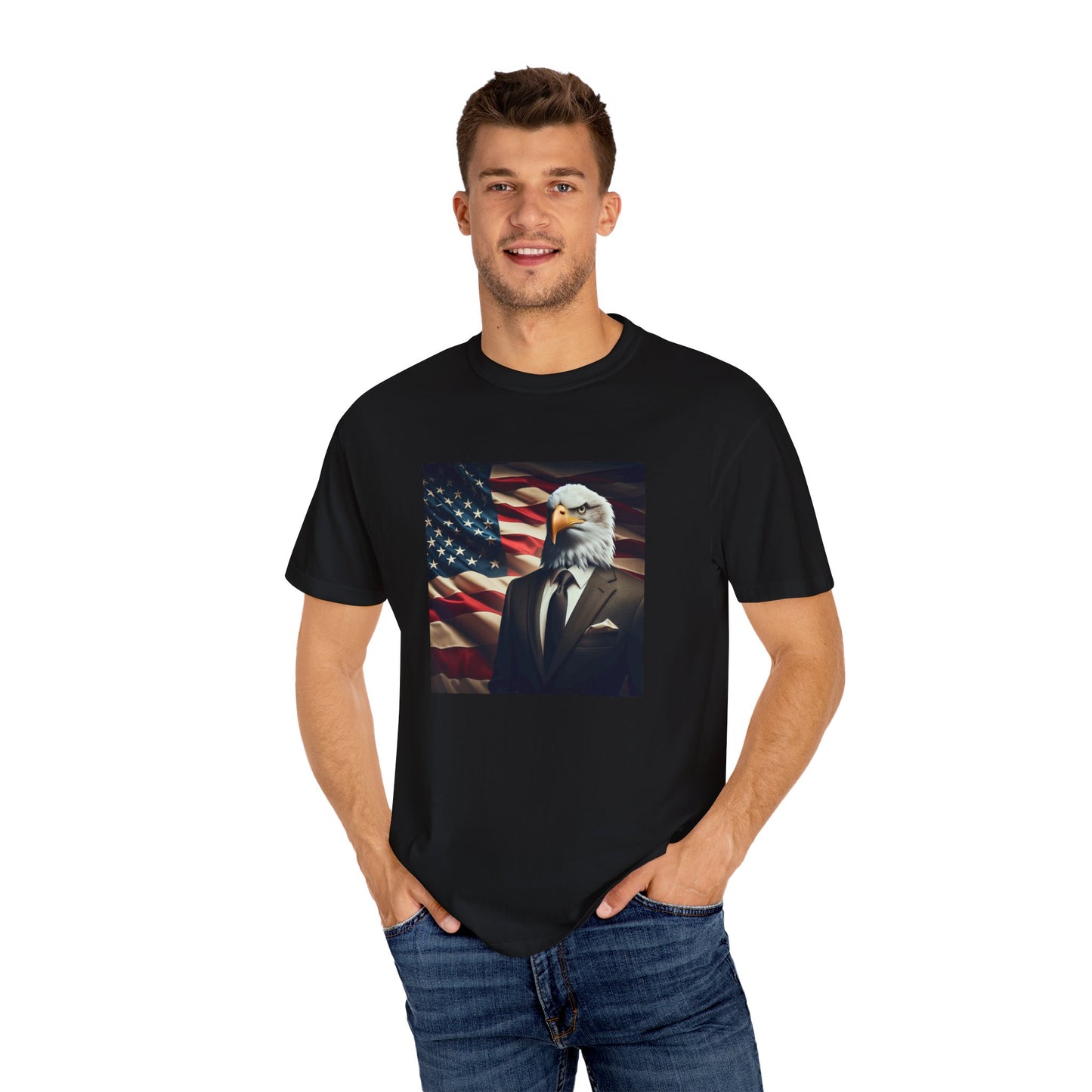 USA Means Business! Unisex Garment-Dyed Tee for Independence Day