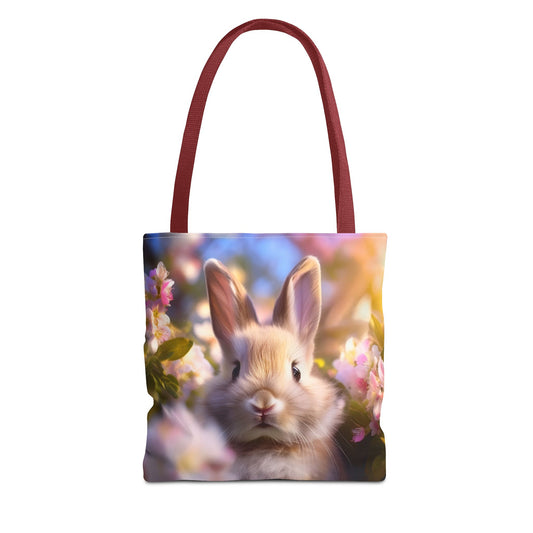 Charming Rabbit Tote Bag - Floral Design