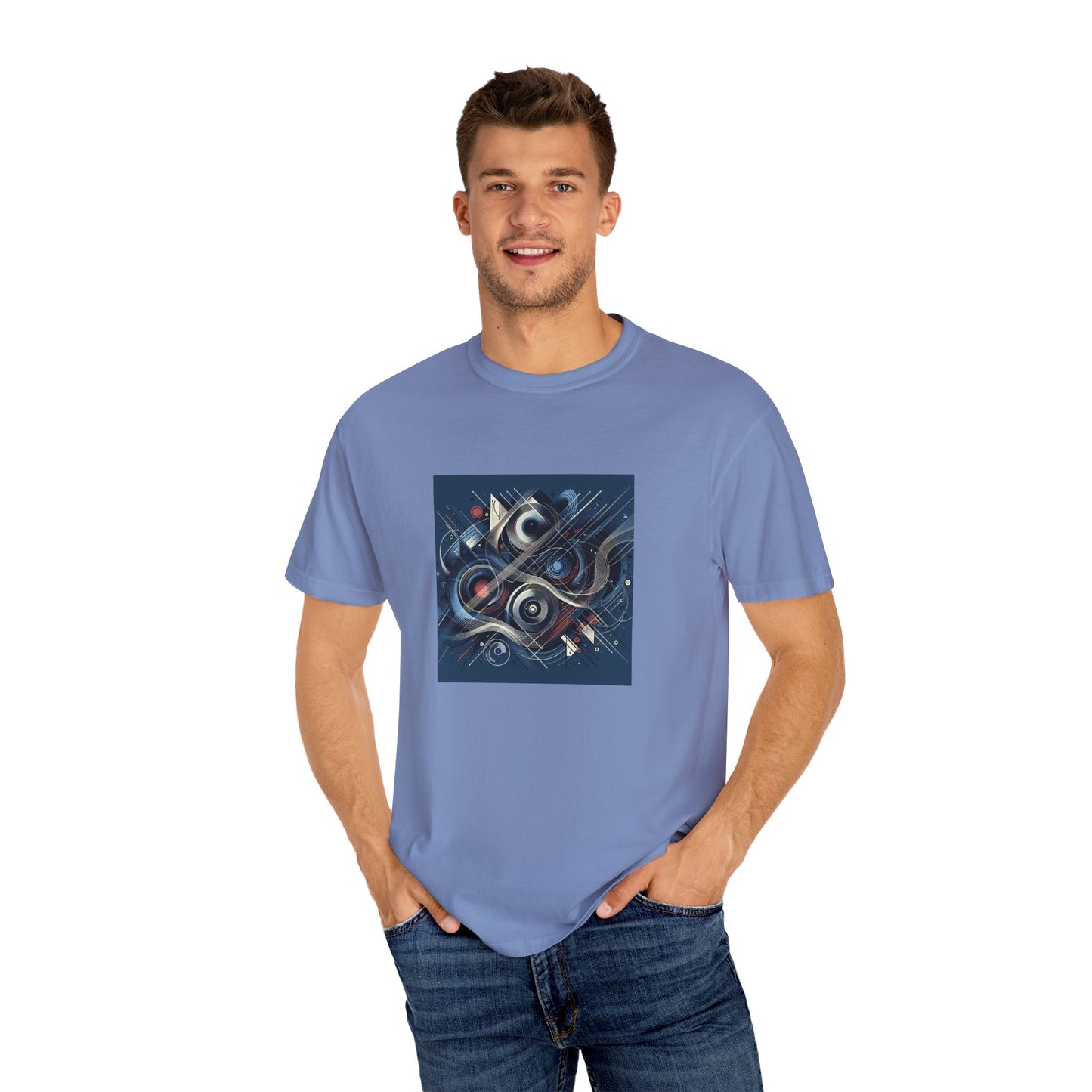 Vibrant Graphic Unisex Garment-Dyed T-Shirt - Cool Modern Art Design