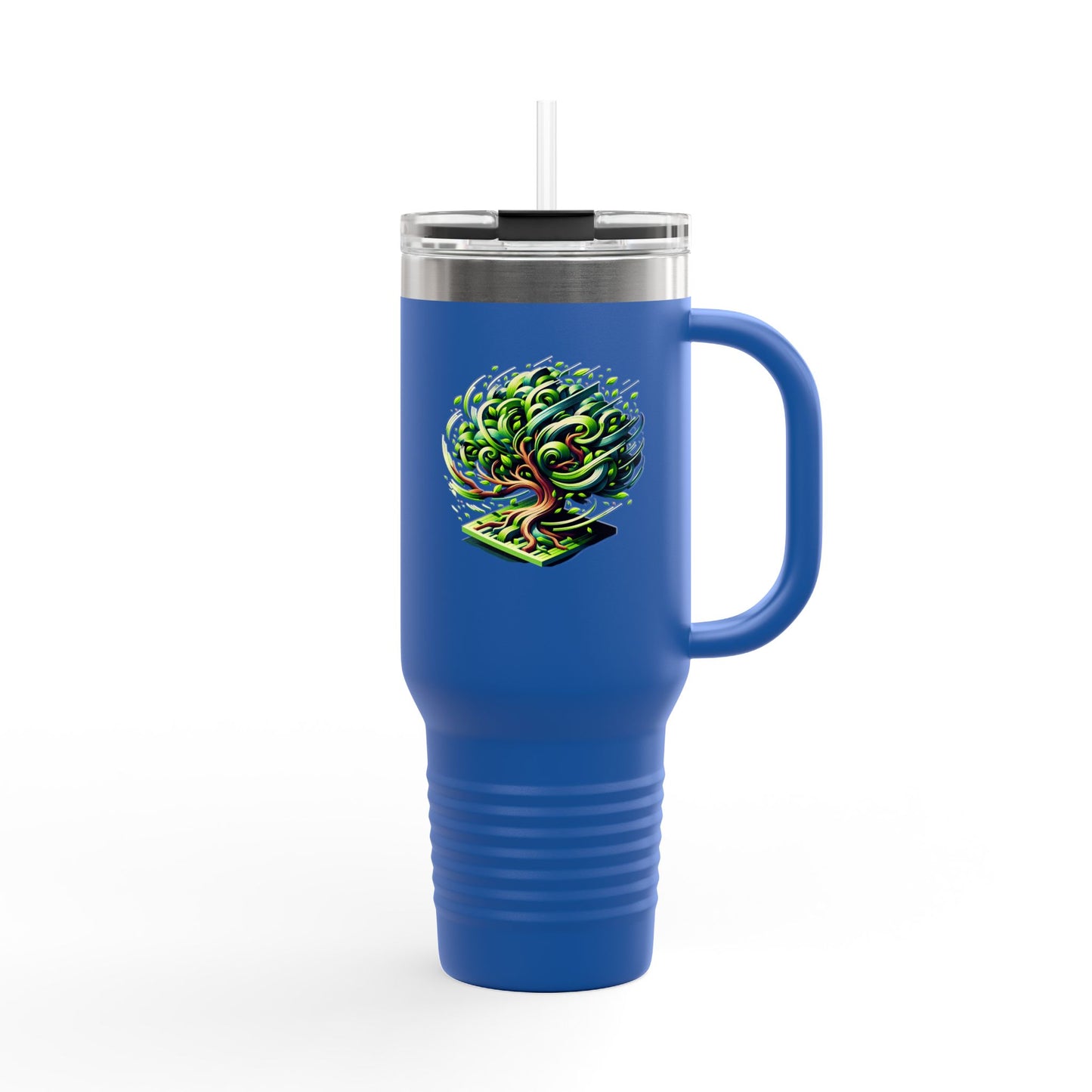 Eco-Friendly Insulated Travel Mug - 40oz with Whimsical Tree Design