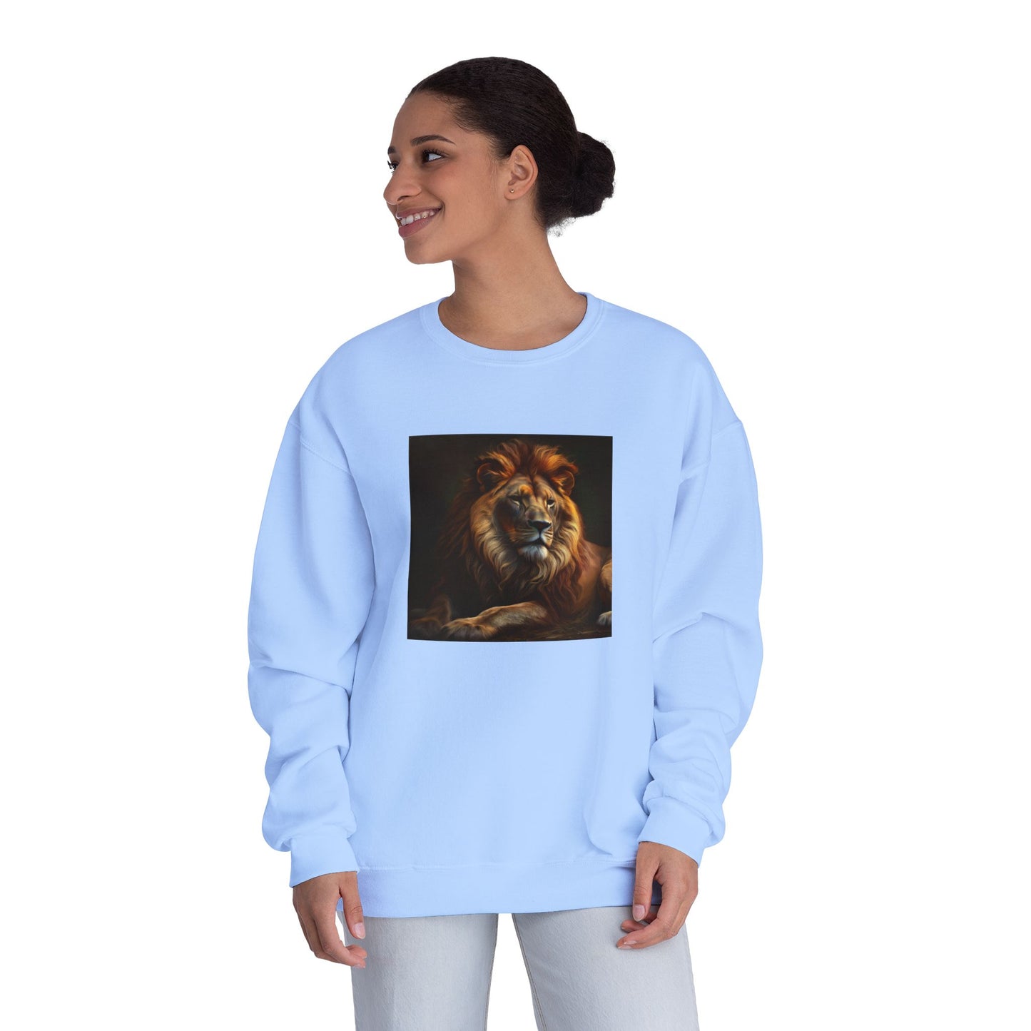 Majestic Lion Unisex Crewneck Sweatshirt - Cozy Animal Print Apparel
