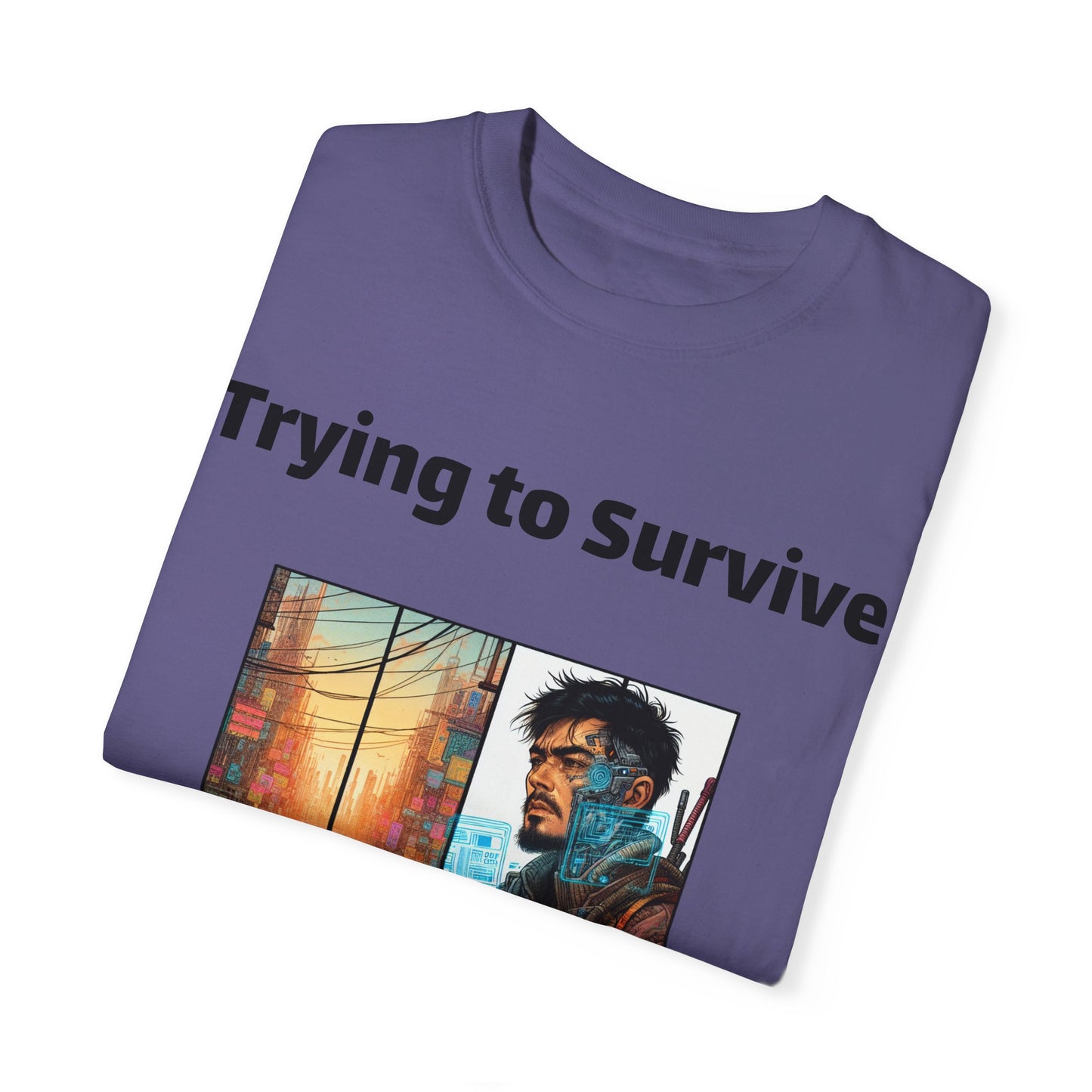 Survival Mode Unisex T-shirt, Trying to Survive 2025, Comic Book Style Tee, Bold Tee Shirt, Men's Women's Shirt