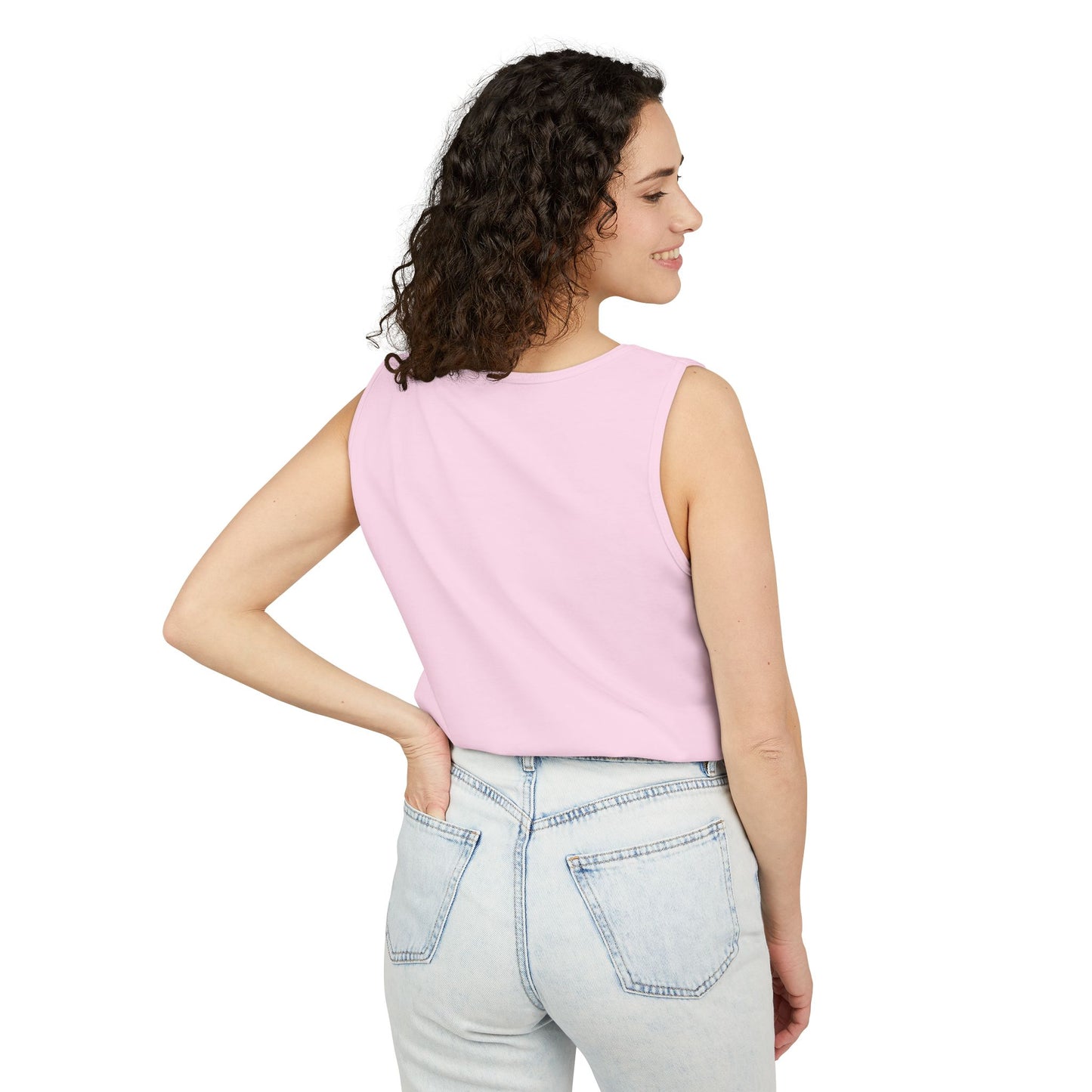Sun-Inspired Unisex Garment-Dyed Tank Top, Boho Summer Shirt, Festival Wear, Sunscreen Beach Top, Yoga & Meditation Apparel