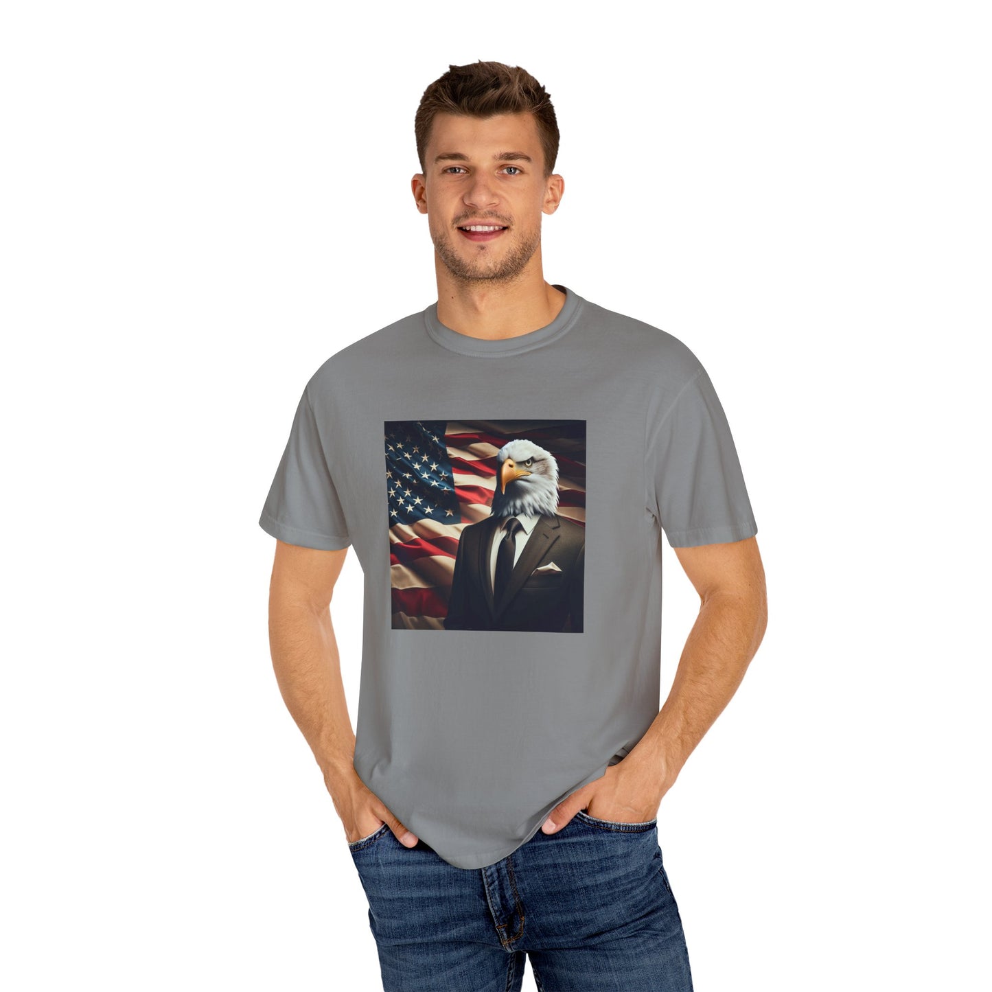 USA Means Business! Unisex Garment-Dyed Tee for Independence Day