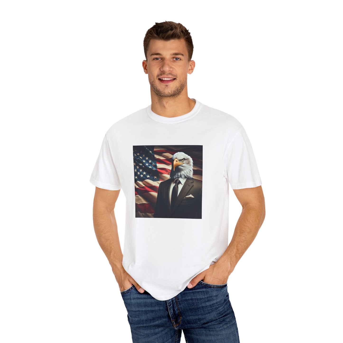 USA Means Business! Unisex Garment-Dyed Tee for Independence Day