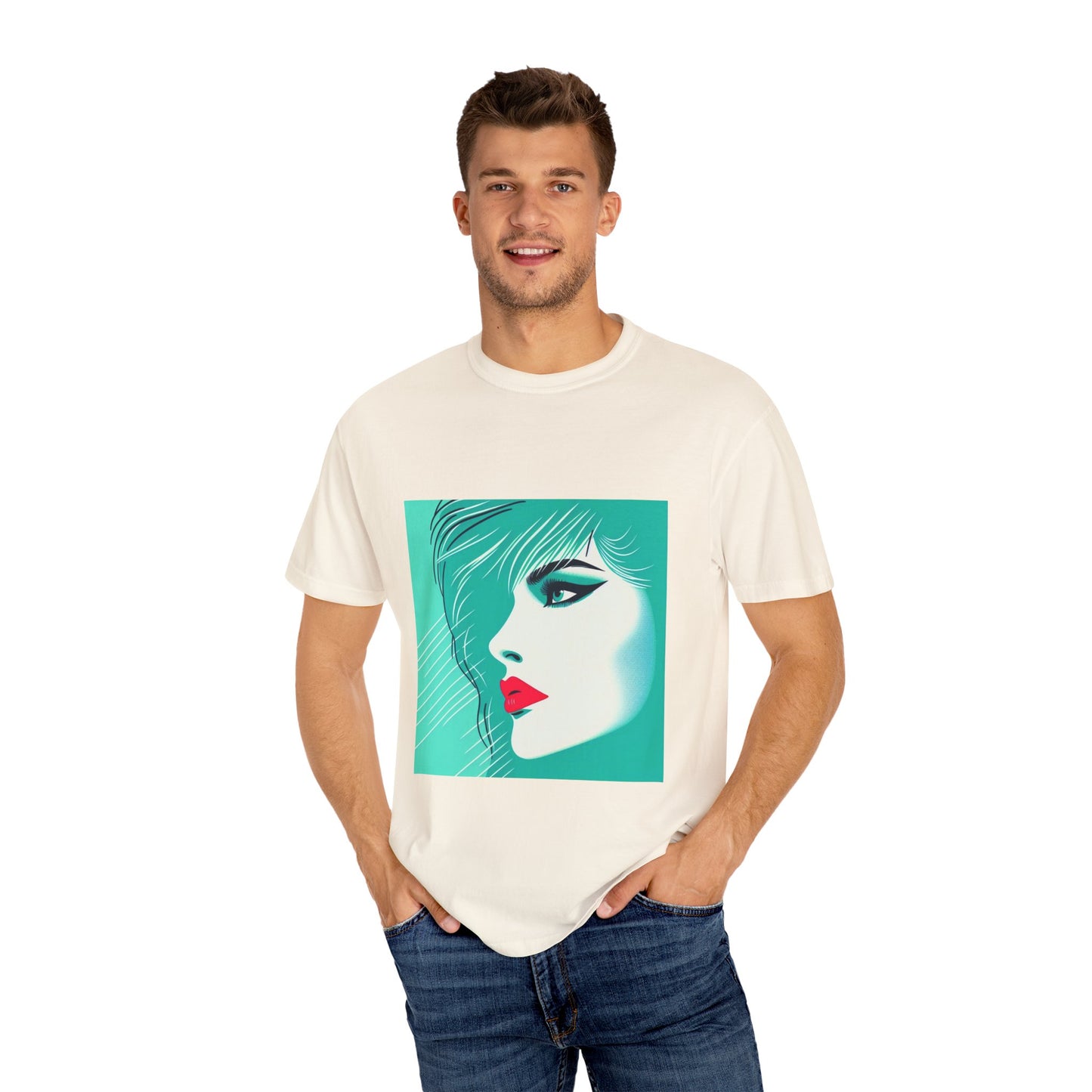 Vintage Lady Portrait T-shirt, 1980s Art Style, Retro Graphic Tee, Unisex Graphic Tee, Hipster Fashion Shirt