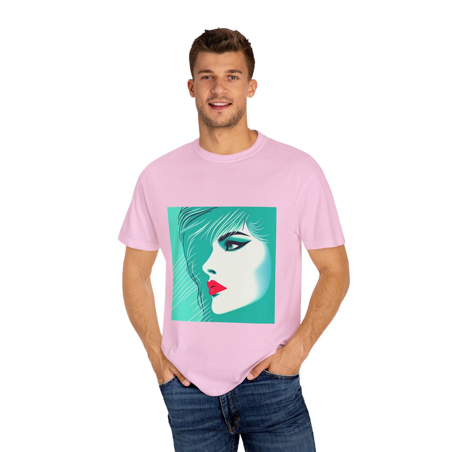 Vintage Lady Portrait T-shirt, 1980s Art Style, Retro Graphic Tee, Unisex Graphic Tee, Hipster Fashion Shirt