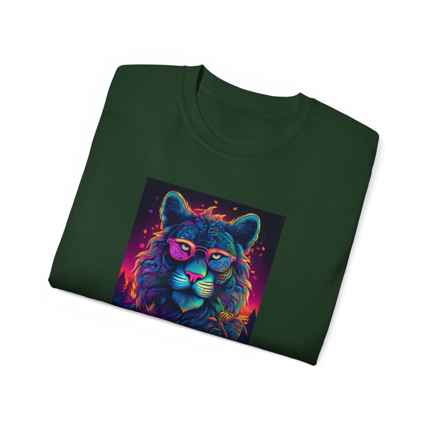90's Style Colorful Lion Graphic Ultra Cotton Tee - Vibrant and Fun Wear