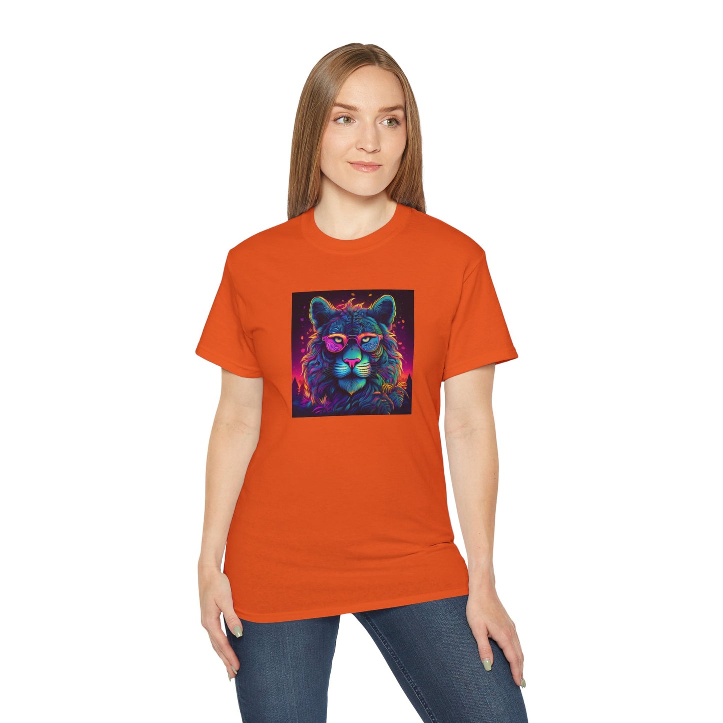 90's Style Colorful Lion Graphic Ultra Cotton Tee - Vibrant and Fun Wear