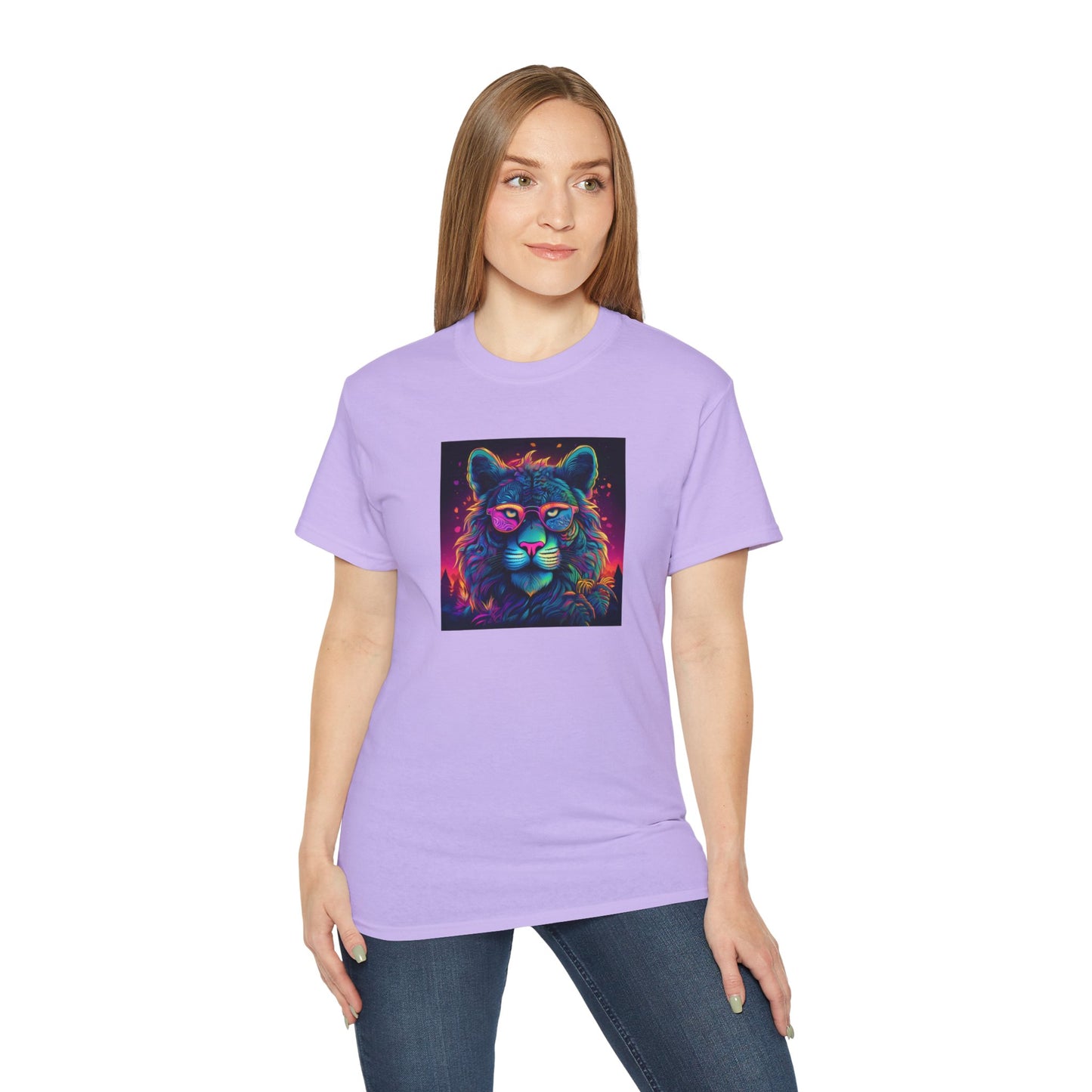 90's Style Colorful Lion Graphic Ultra Cotton Tee - Vibrant and Fun Wear