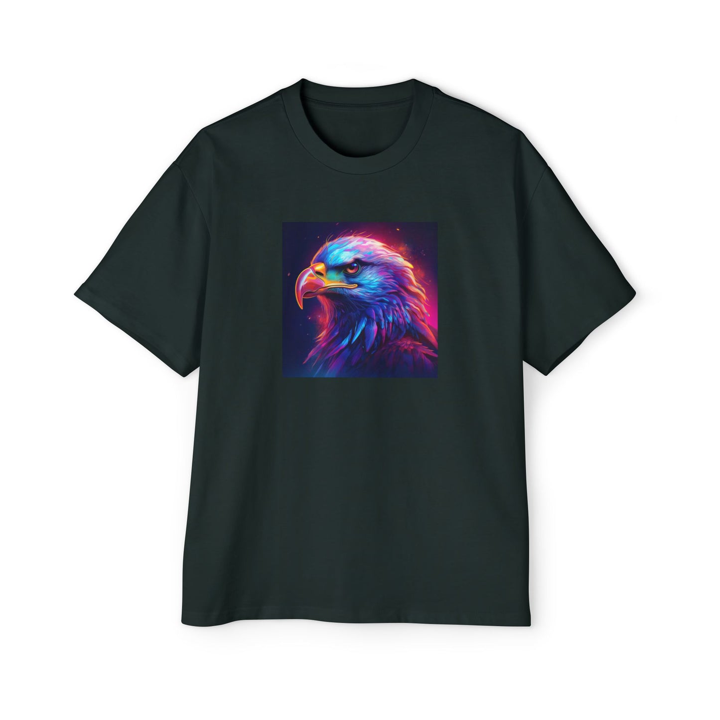 Neon Retro Vibrant Eagle Graphic Oversized Tee for Men