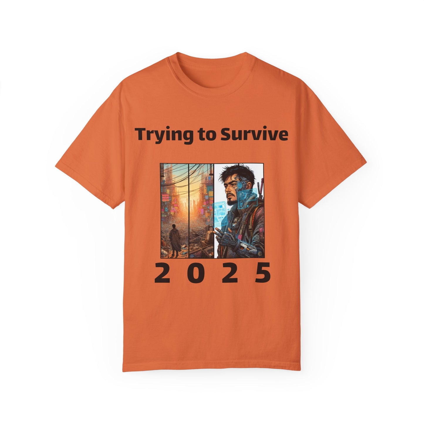 Survival Mode Unisex T-shirt, Trying to Survive 2025, Comic Book Style Tee, Bold Tee Shirt, Men's Women's Shirt