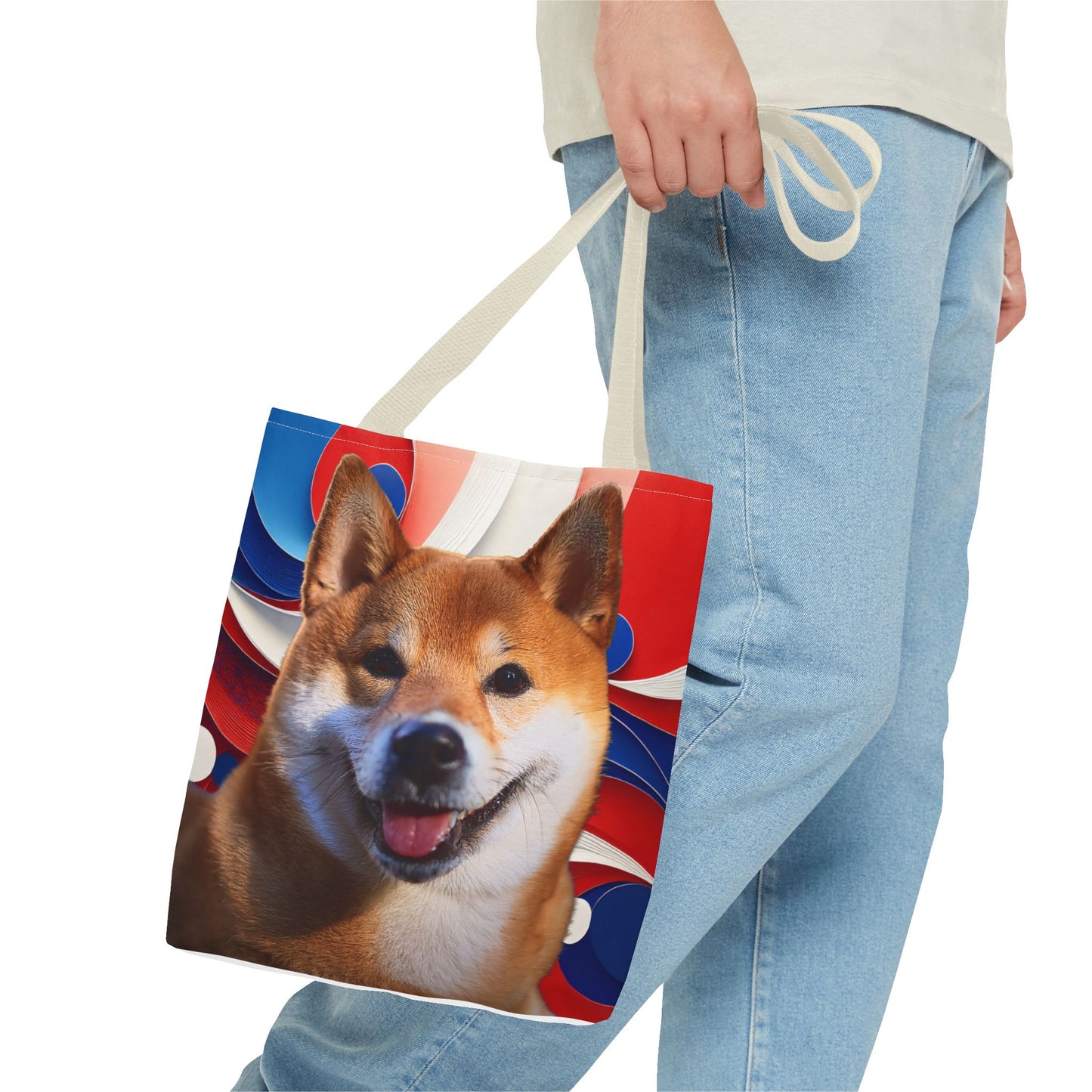 Shiba Inu Tote Bag - Patriotic Red White and Blue Design