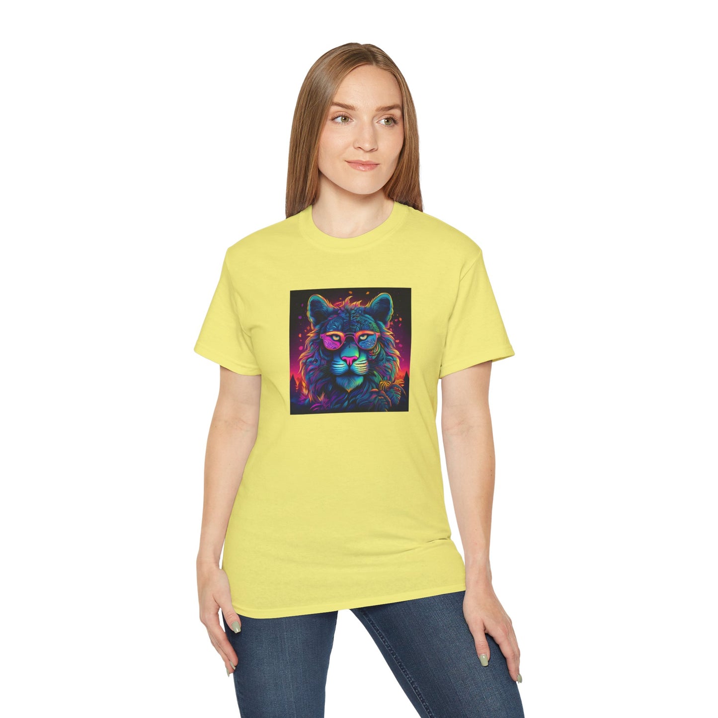 90's Style Colorful Lion Graphic Ultra Cotton Tee - Vibrant and Fun Wear