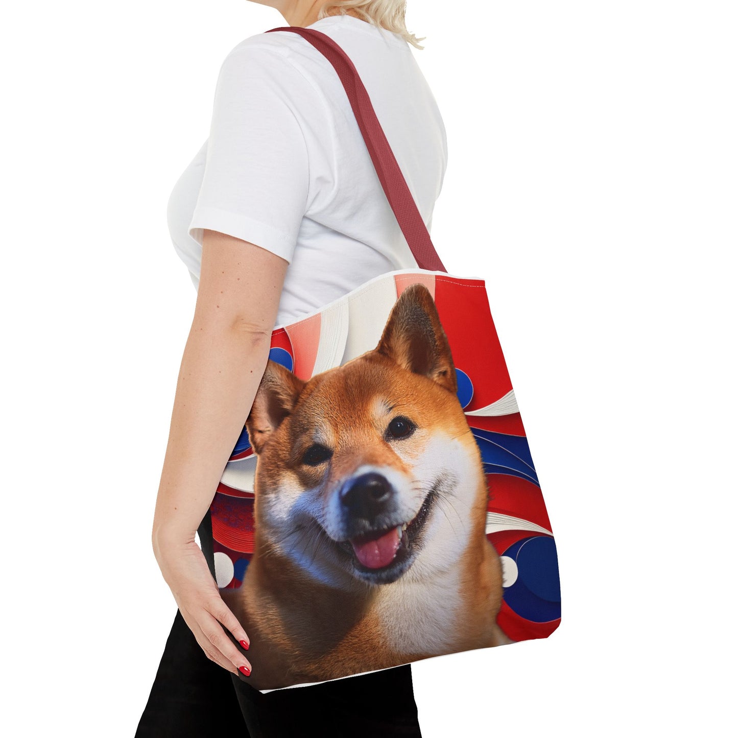 Shiba Inu Tote Bag - Patriotic Red White and Blue Design