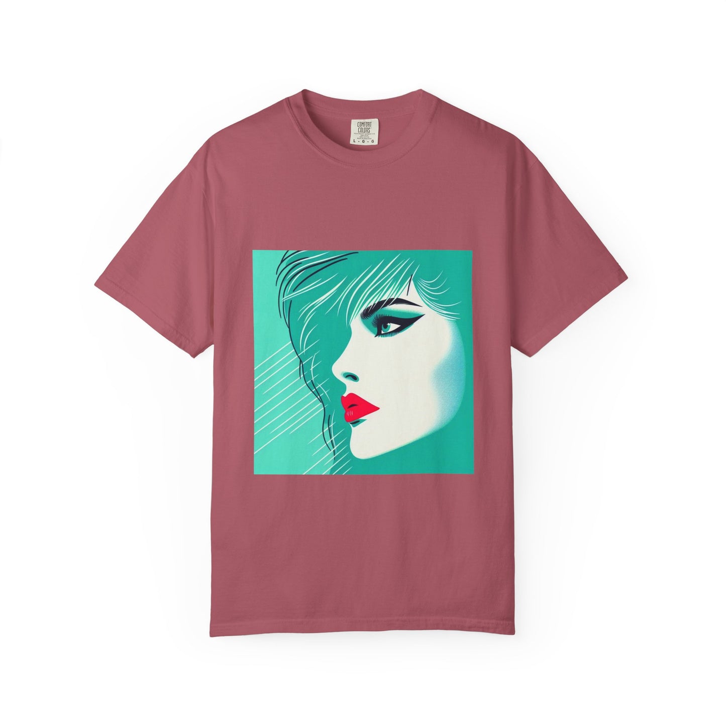 Vintage Lady Portrait T-shirt, 1980s Art Style, Retro Graphic Tee, Unisex Graphic Tee, Hipster Fashion Shirt