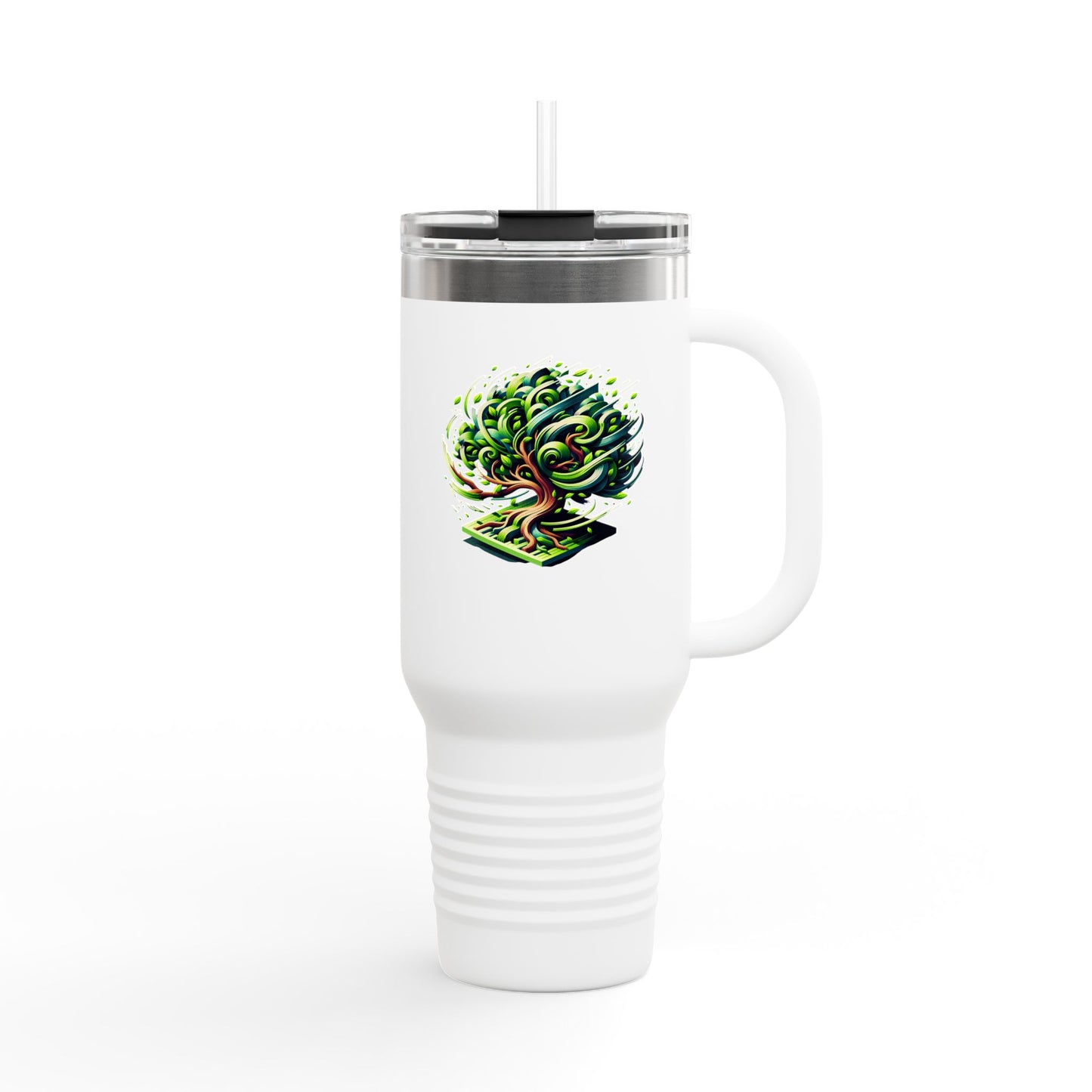 Eco-Friendly Insulated Travel Mug - 40oz with Whimsical Tree Design