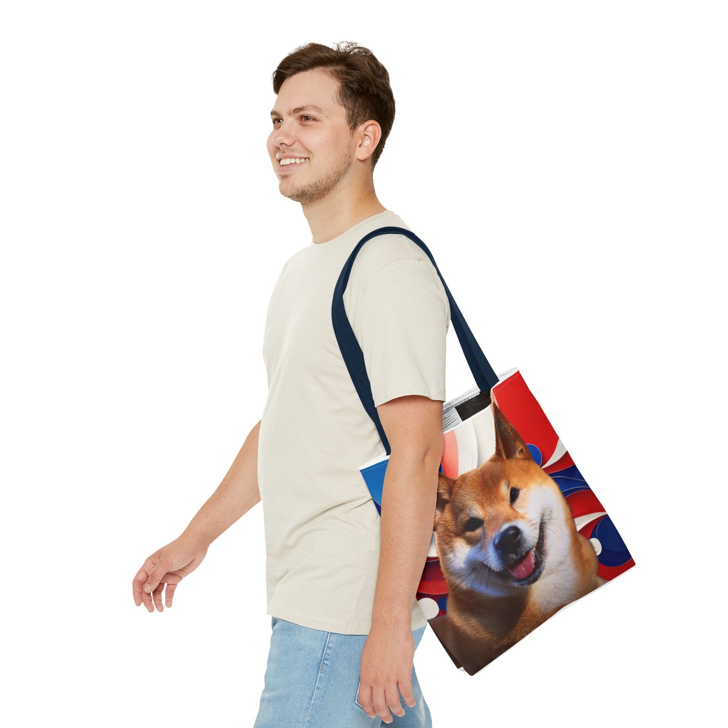 Shiba Inu Tote Bag - Patriotic Red White and Blue Design