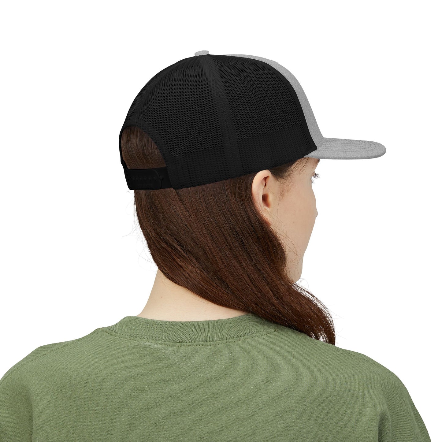 Red ORV Adventure-Themed Snapback Trucker Cap with Embroidered Design